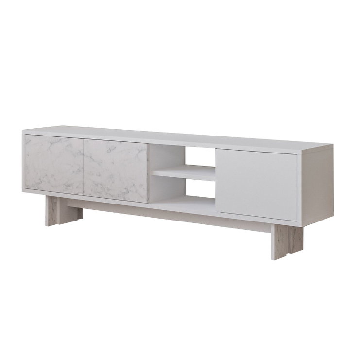 Hanah Home Ravello Soporte para TV Blanco y Mármol Hanah Home Ravello Soporte para TV Blanco y Mármol